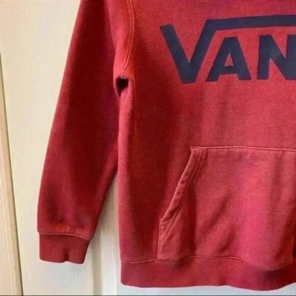 Vans Classic Hoodie Sweatshirt Pullover Red Blue Boys Unisex Size Small - Picture 7 of 12